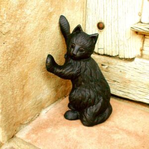 Türstopper schwarze Katze, Skulptur, Türöffner, schwarzer Kater sehr schwer