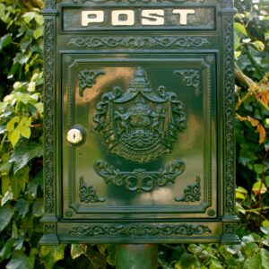 Briefkasten Postkasten,  Nostalgie Wandbriefkasten, englisch-antik Alu rostfrei