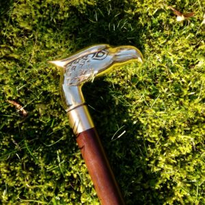 Spazierstock mit Messing Griff Adlerkopf